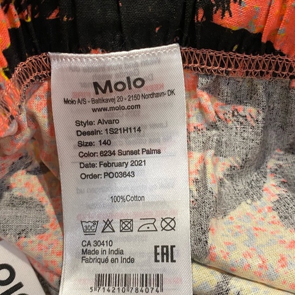 Molo Boys Alvaro Sunset Palm Shorts NWT - Picture 9 of 9